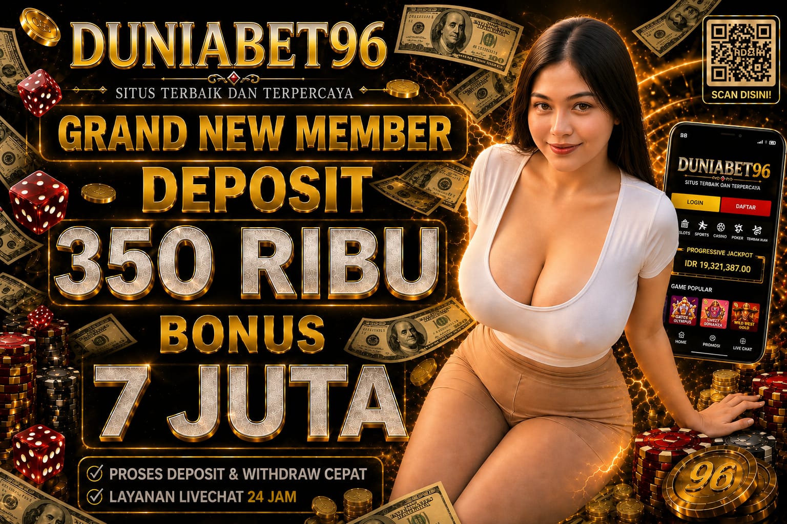 Duniabet96: Link Agen Slot Gacor Resmi Terbaru Bonus New Member 100% promo