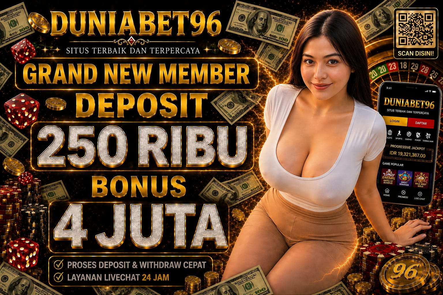 Duniabet96: Link Agen Slot Gacor Resmi Terbaru Bonus New Member 100% promo