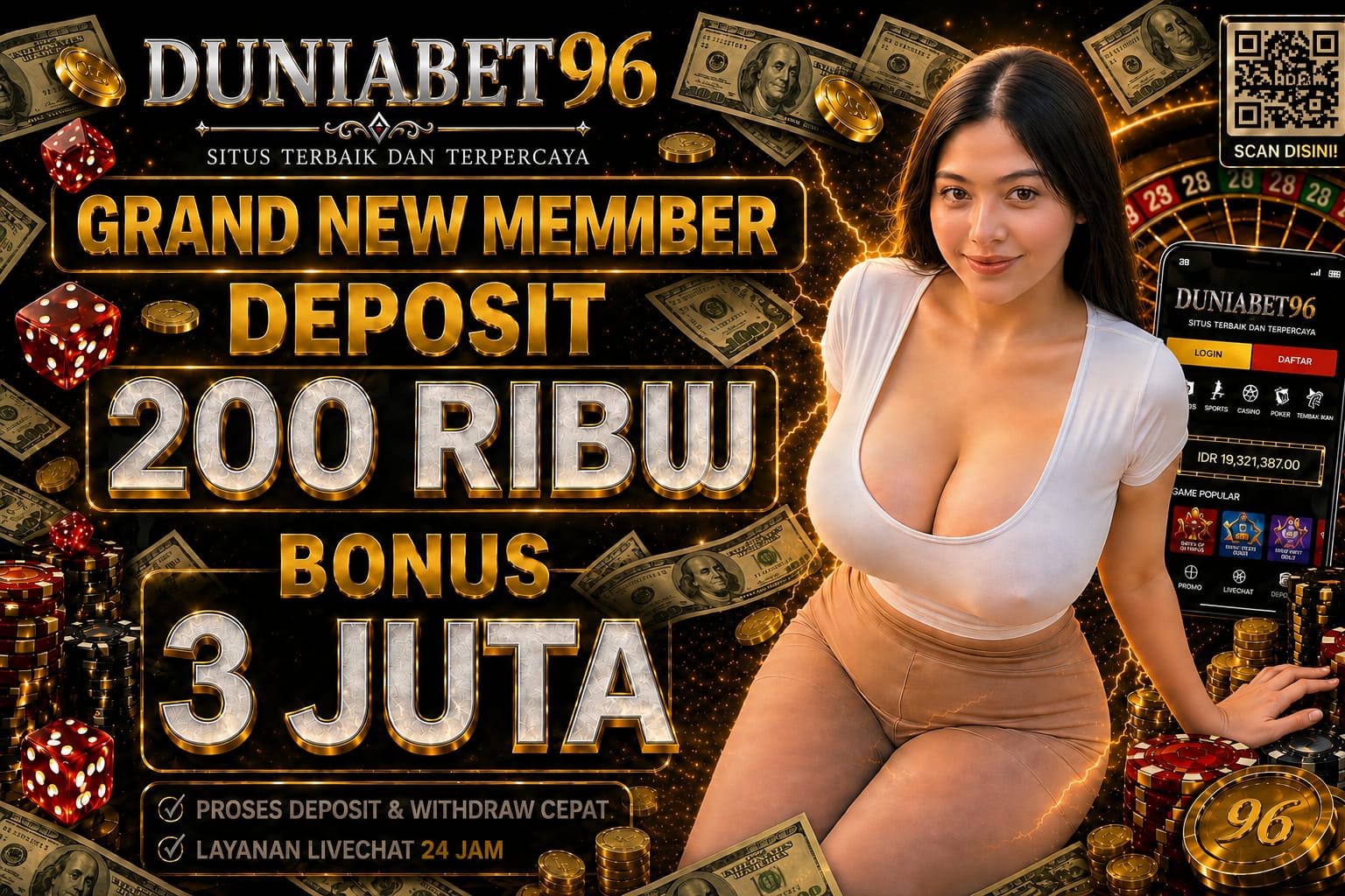 Duniabet96: Link Agen Slot Gacor Resmi Terbaru Bonus New Member 100% promo