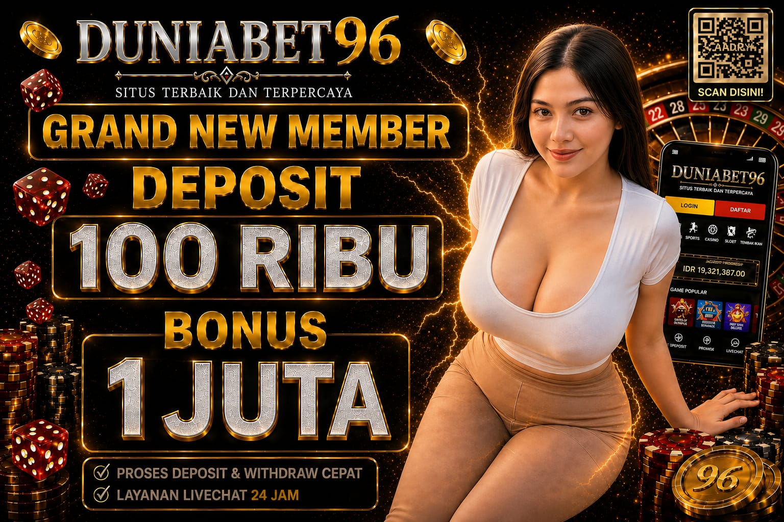 Duniabet96: Link Agen Slot Gacor Resmi Terbaru Bonus New Member 100% promo
